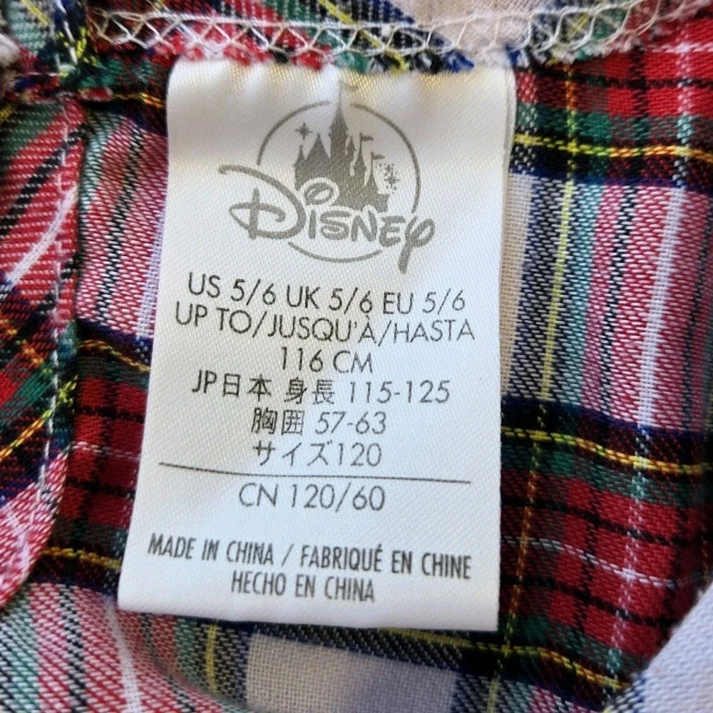 Disney Parks Girls Minnie Mouse Holiday Plaid Nightgown Pajamas Size 5/6‎ - Picture 4 of 9